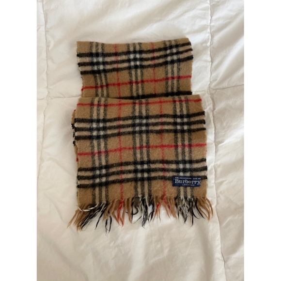 ✨Authentic Vintage Classic Plaid Burberrys Cashmere Wool Mini Scarf - Picture 6 of 9